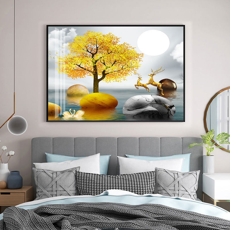 餐厅装饰画单联客厅挂画欧式简约现代沙发背景墙壁画单幅晶瓷挂画图片