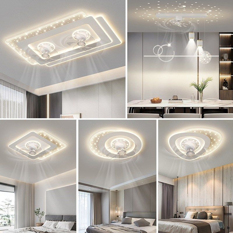 风扇灯2024新款客厅可摇头简约现代创意餐厅卧室家用一体吊扇灯具,家装灯饰光源,风扇灯,淘宝优惠券,粉丝福利购,淘宝优惠卷