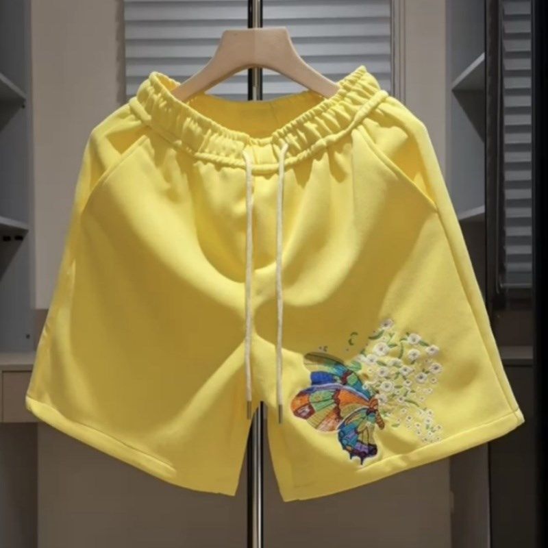 夏季新款男士潮牌重工刺绣休闲短裤时尚百搭情侣款宽松透气五分裤,男装,短裤,淘宝优惠券,粉丝福利购,淘宝优惠卷