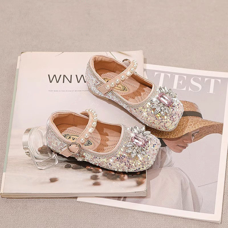 真皮女童公主小皮鞋2023秋款新款秋季水晶休闲包鞋软底闪亮水钻鞋,童鞋/婴儿鞋/亲子鞋,水晶/水钻鞋,淘宝优惠券,粉丝福利购,淘宝优惠卷