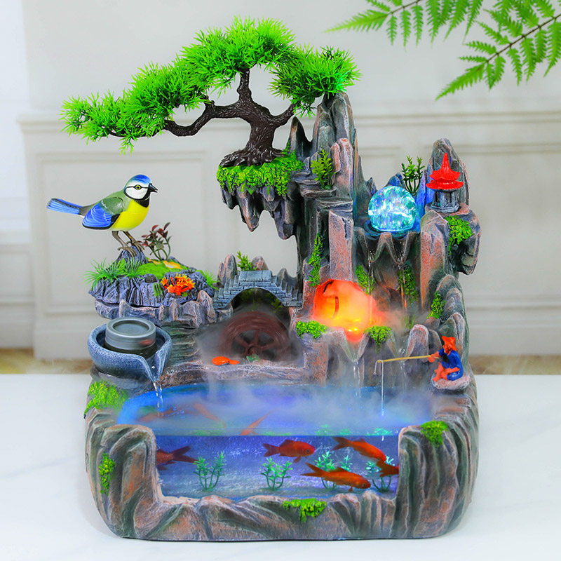桌面假山喷泉景观风水轮加湿器客厅小型鱼缸自动循环水车流水摆件,家居饰品,装饰摆件,淘宝优惠券,粉丝福利购,淘宝优惠卷