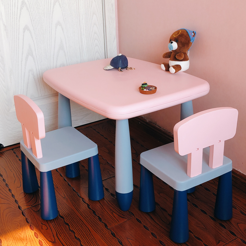 儿童房桌 宝宝学习桌椅小学生桌椅 塑料小孩桌椅 加厚防滑桌 新款