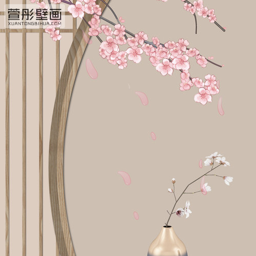 新格壁古筝教室墙少儿音乐艺术培训班古风背景墙布壁画
