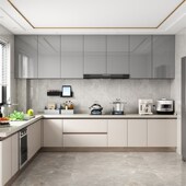 定制实木烤漆厨房包油烟机吊柜壁柜阳台柜烤漆柜门欧松柜门厨房