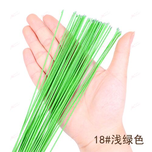 18号纸包花艺铁丝60cm花杆花枝手工皱纹纸花粘土花翻糖花花环圈
