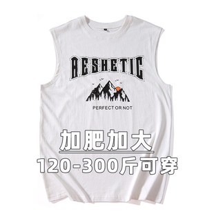 坎肩无袖 运动健身篮球坎肩砍袖 t恤 背心男潮外穿宽松夏季 纯棉大码