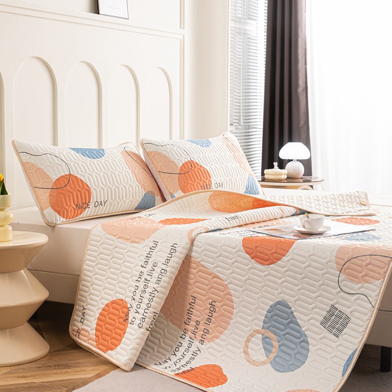 乳胶凉席三件套夏季可水洗机洗夏凉垫床单双人宿舍空调冰丝软席子