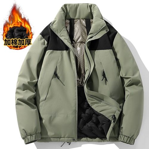 工装棉衣男冬季2024新款潮牌立领羽绒棉袄男生冬装冲锋衣棉服外套