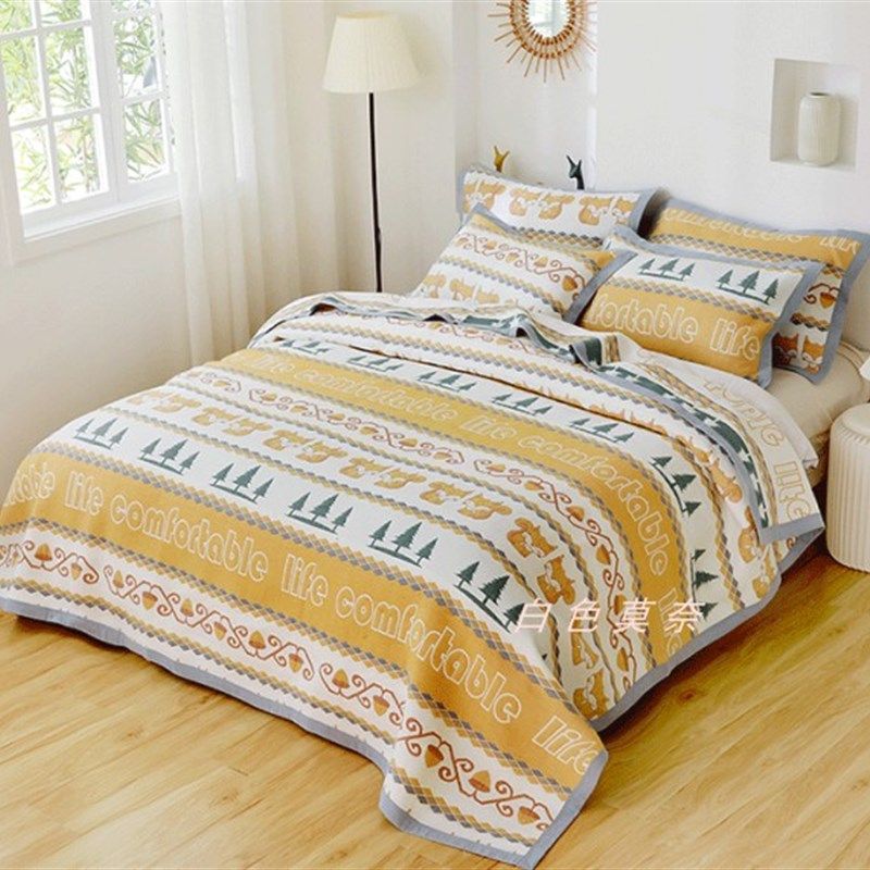 新款六层纱布软凉席三件套纯棉可水洗吸汗不沾身冬夏两用床单床盖,床上用品,凉席/草席/麻席,淘宝优惠券,粉丝福利购,淘宝优惠卷