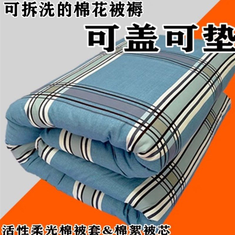 棉花被加厚保暖冬被双人棉芯带被套可拆洗的被子絮单人学生宿家用,床上用品,棉花被,淘宝优惠券,粉丝福利购,淘宝优惠卷