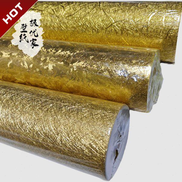 金箔墙纸冰花闪光金色金黄色客厅ktv吊顶屋顶天花板酒店壁纸拉丝