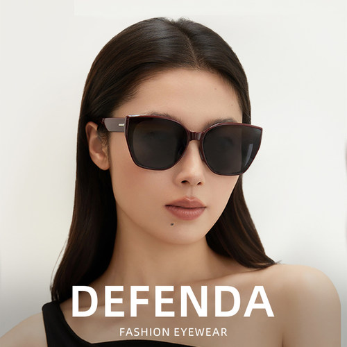 德芬妲猫眼防晒墨镜女复古高级感防紫外线大框偏光太阳镜2025新款