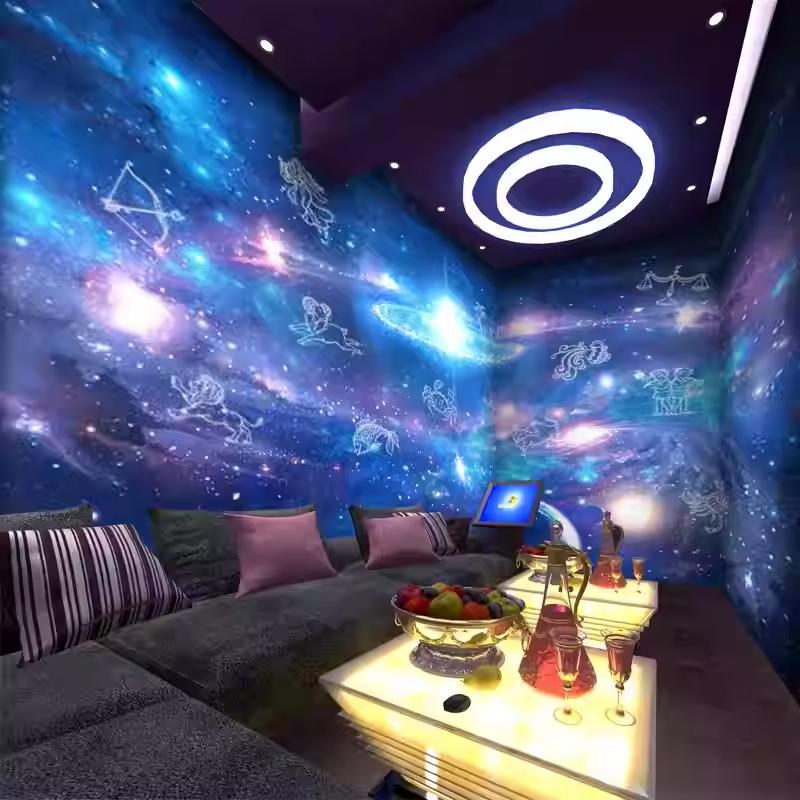 星空银河墙纸背景墙天板壁纸题酒店梦幻星星宇宙装饰墙布