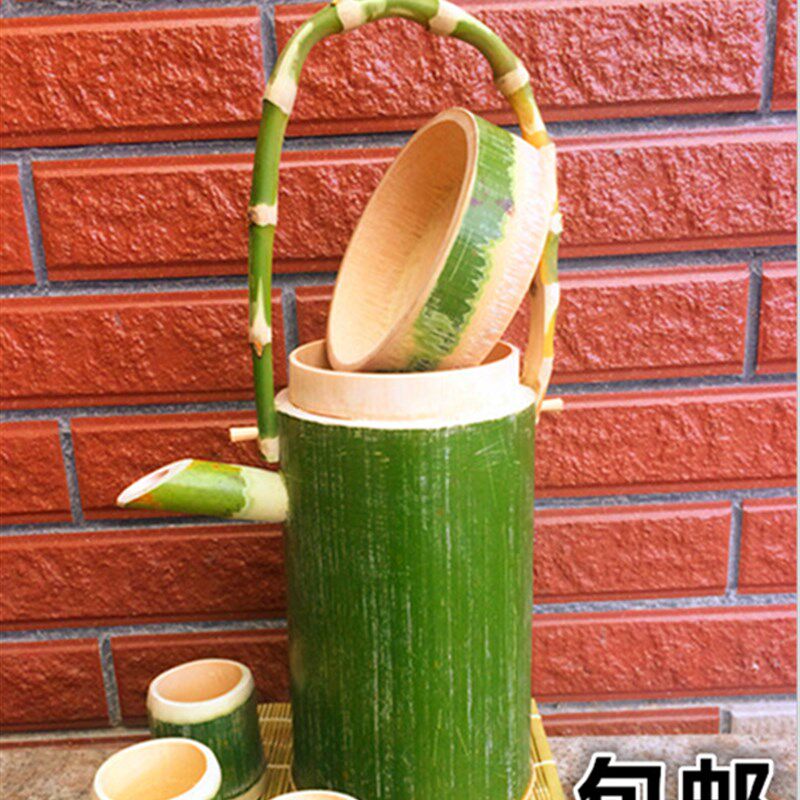 竹制茶壶原生态竹子茶壶养生茶壶复古茶壶创意竹茶壶饭店茶壶