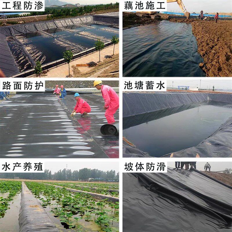 鱼塘防渗膜加厚池塘鱼池蓄水池护坡防漏防水布土工膜塑料地膜