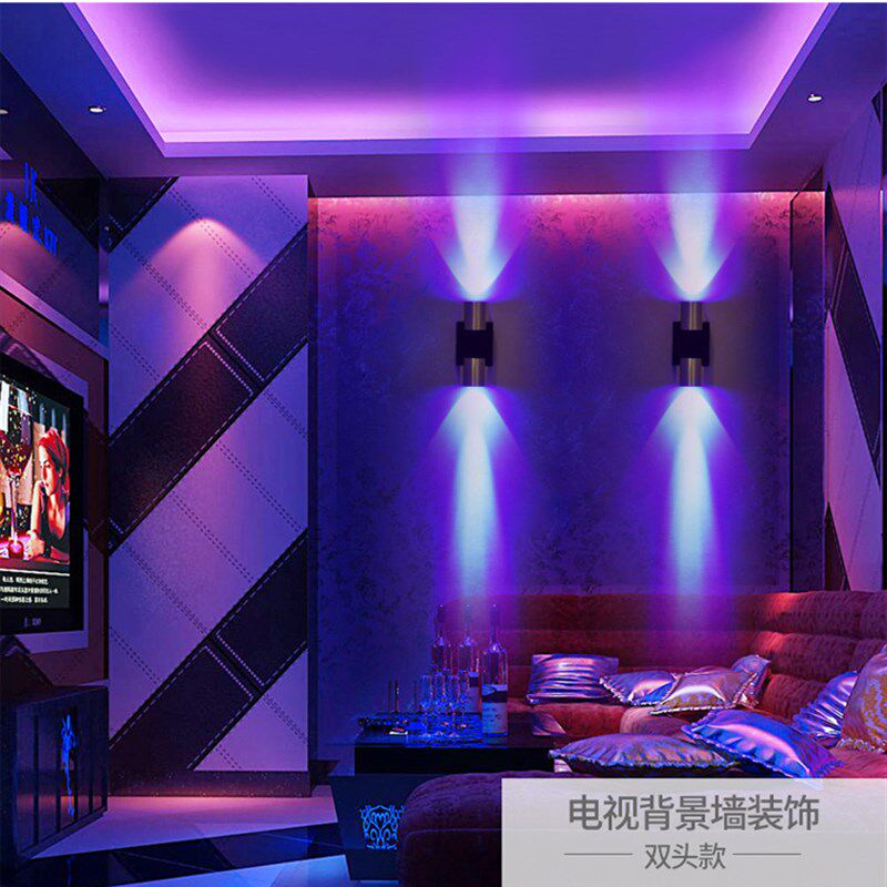 现代壁灯走廊过道墙灯彩色灯LD背景墙灯酒吧灯七彩光室内