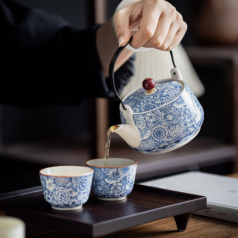 羊脂玉瓷茶壶大容量提梁茶泡茶壶泡茶办公室泡茶壶装