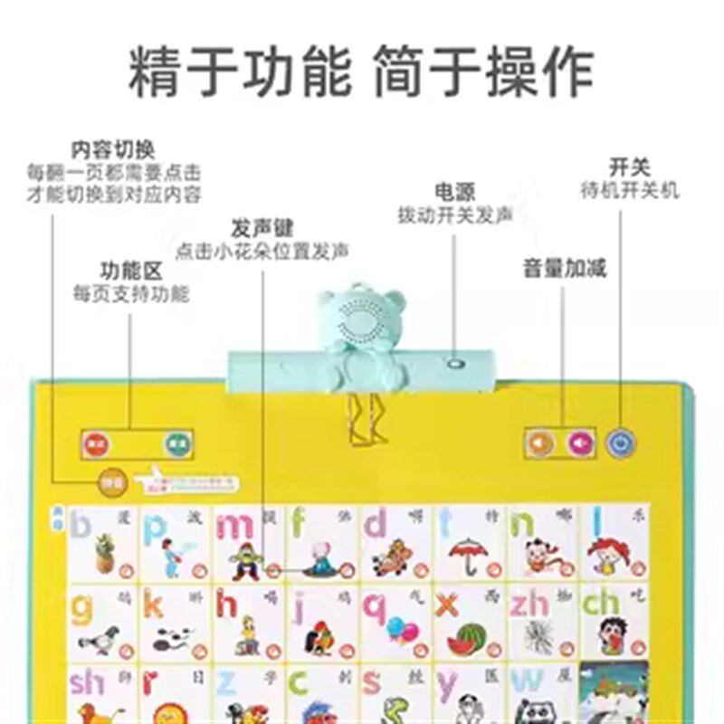 宝宝有声早教挂图点读发声书婴幼儿童识字学习启蒙拼音数字表