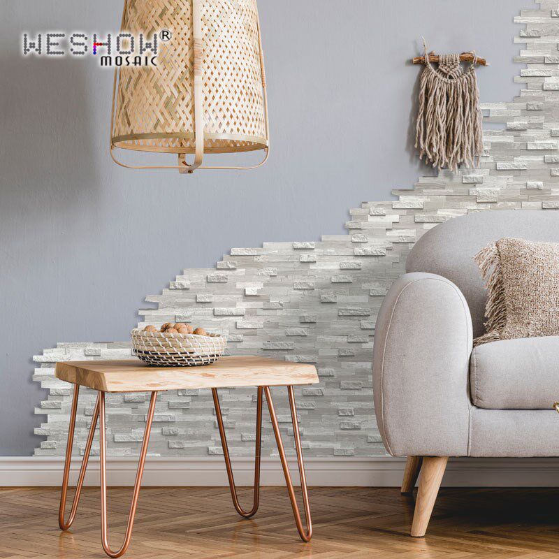 马赛克墙贴自粘文化石电视背景墙墙面遮丑装饰立体石材大理石瓷砖