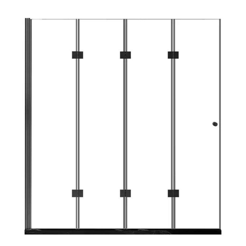 小户型两折叠浴屏淋浴房浴室隔断一字三折叠玻璃门卫生间干湿分离