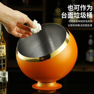 不锈钢大号烟灰缸创意酒q吧KTV烟缸网吧办公室防风烟盅定制logo