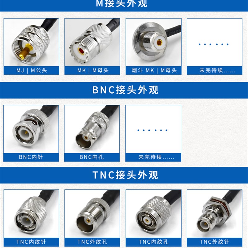 RG141半柔馈线镀银高频信号转接延长线射频跳线DC12G接头SMA TNC