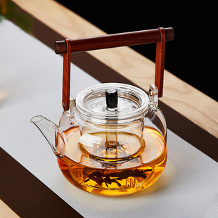 高硼硅提梁X壶泡茶壶茶 玻璃蒸煮茶壶耐高温电陶炉烧水壶家用新款