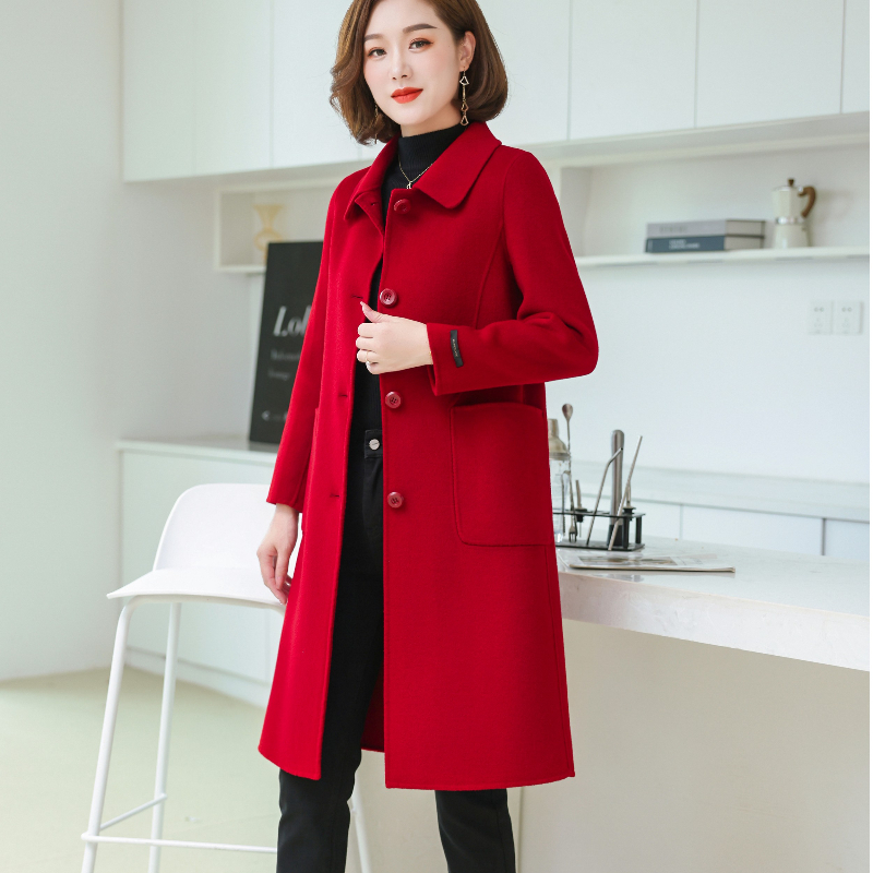 孜洋秋冬新款百分百双面绵羊毛大衣显瘦气质经典百搭2313