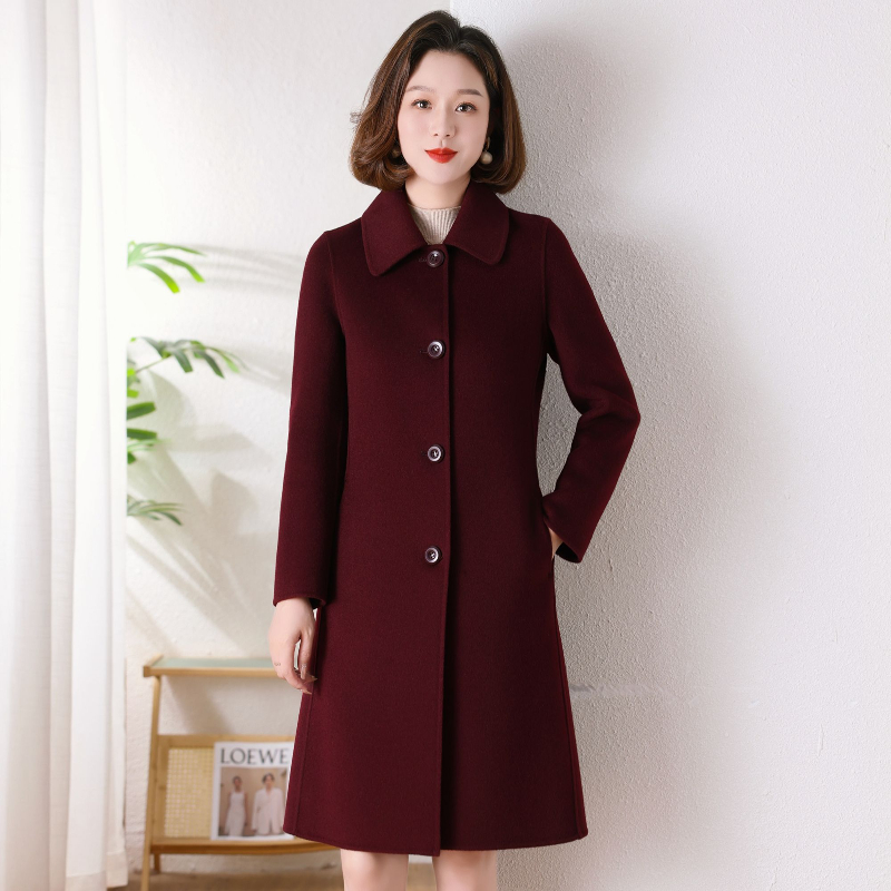 孜洋秋冬新款百分百双面绵羊毛大衣高端显瘦气质百搭2317