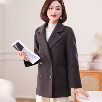 孜洋秋冬双面羊毛大衣中长款