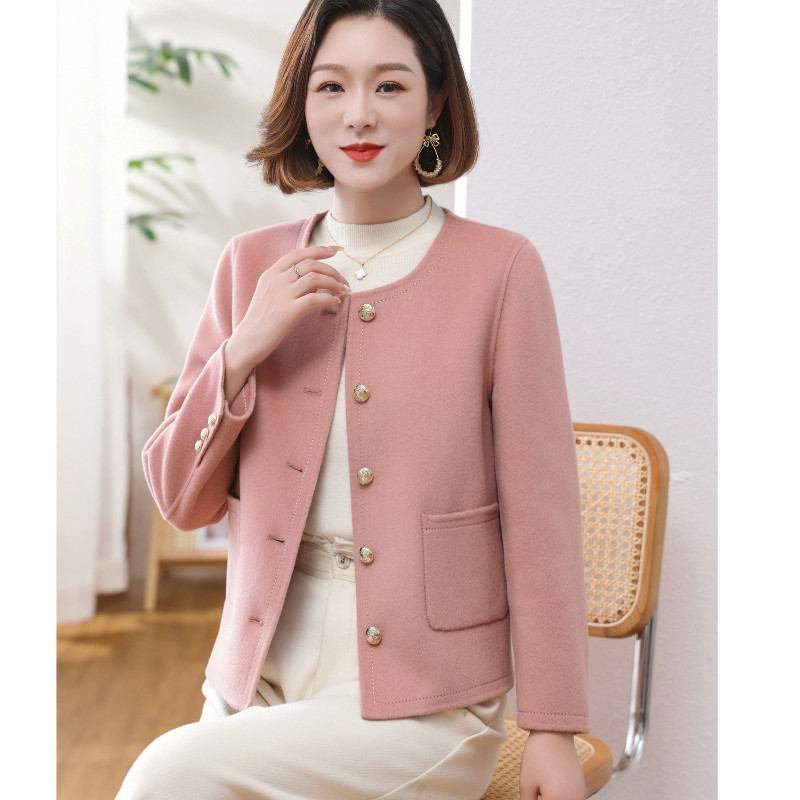 孜洋双面羊毛大衣女短款小香风低圆领小个子毛呢外套2409,女装/女士精品,毛呢外套,淘宝优惠券,粉丝福利购,淘宝优惠卷