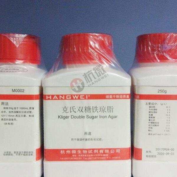 克氏双糖铁琼脂（KIA）培养基 250g/瓶 杭州微生物 M0002 - 实物图