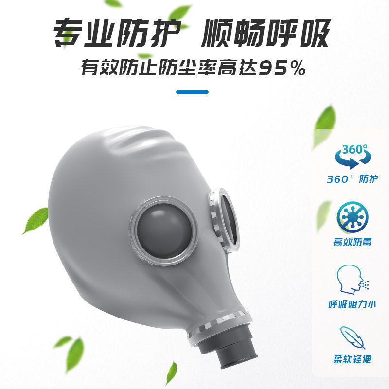 普达防毒面具全面罩化工气体喷漆呼吸防护过式专用头罩全头生化