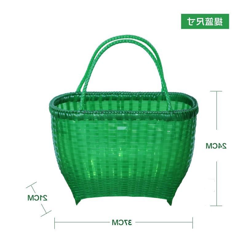 特色手工艺塑料竹编塑钢打包带大中小号鱼篓倒须菜篮采茶篓子