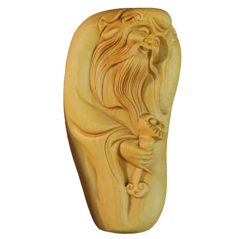 正宗小叶黄杨木雕手把件实木把玩中式雕刻工艺礼品精品如意寿星