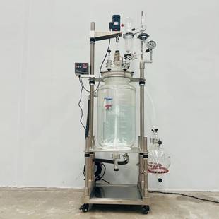新双层玻璃反应釜20L高硼硅玻璃仪器夹套搅拌反应釜各种规格
