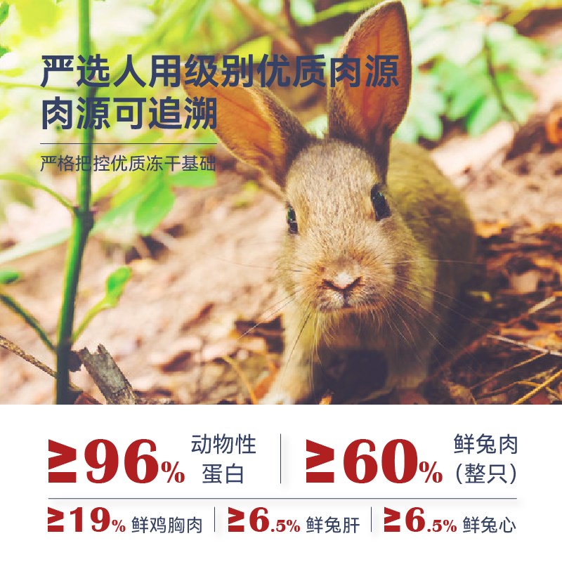 厂花小姐全价生骨肉猫粮主食冻干全价鲜兔肉冻干鲜兔肉试吃装40g