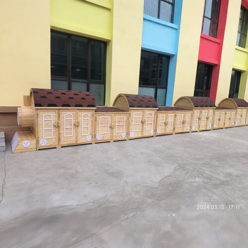 幼儿园学校户外工具柜收纳箱储物柜玩具储藏室火车造型室外防腐木