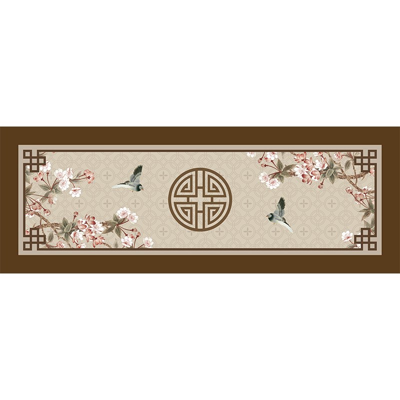 春意盎然中式防滑楼梯皮革静步垫硅澡泥吸水垫木楼梯垫可擦洗