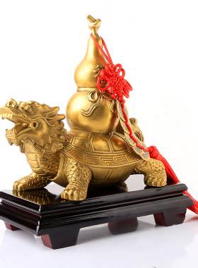 铜玄灵护岁葫芦龙龟摆件家居办公乔迁工艺品客厅开业装饰摆件