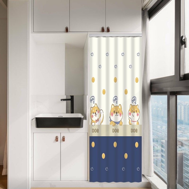 阳台洗衣机遮挡帘烘干机防晒帘洗烘一体机套装防尘罩盖布遮阳光帘