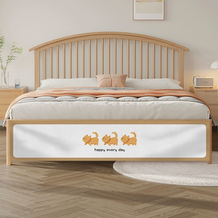 简约床边遮挡帘床边护栏遮丑帘床脚防尘装饰帘子免打孔魔术贴布帘