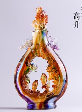琉璃摆件鱼招财开业乔迁结婚装饰房间饰品工艺品礼物客厅鳌龙鱼