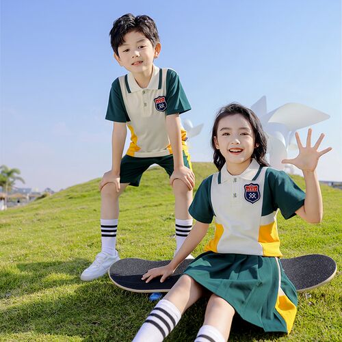 夏季幼儿园服新款红色英伦风小学生班服儿童毕业照套装合唱演出服