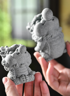 可爱卡通吹泡泡龙可养茶宠摆件创意潮玩茶桌茶台鱼缸造景桌面装饰