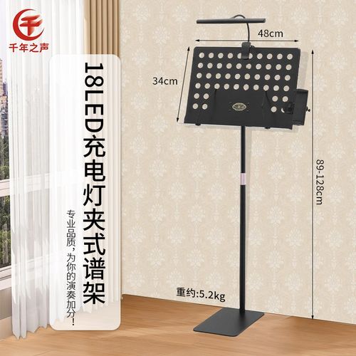 超亮款可充电谱架灯古筝小提琴站坐两用大谱架户外演出