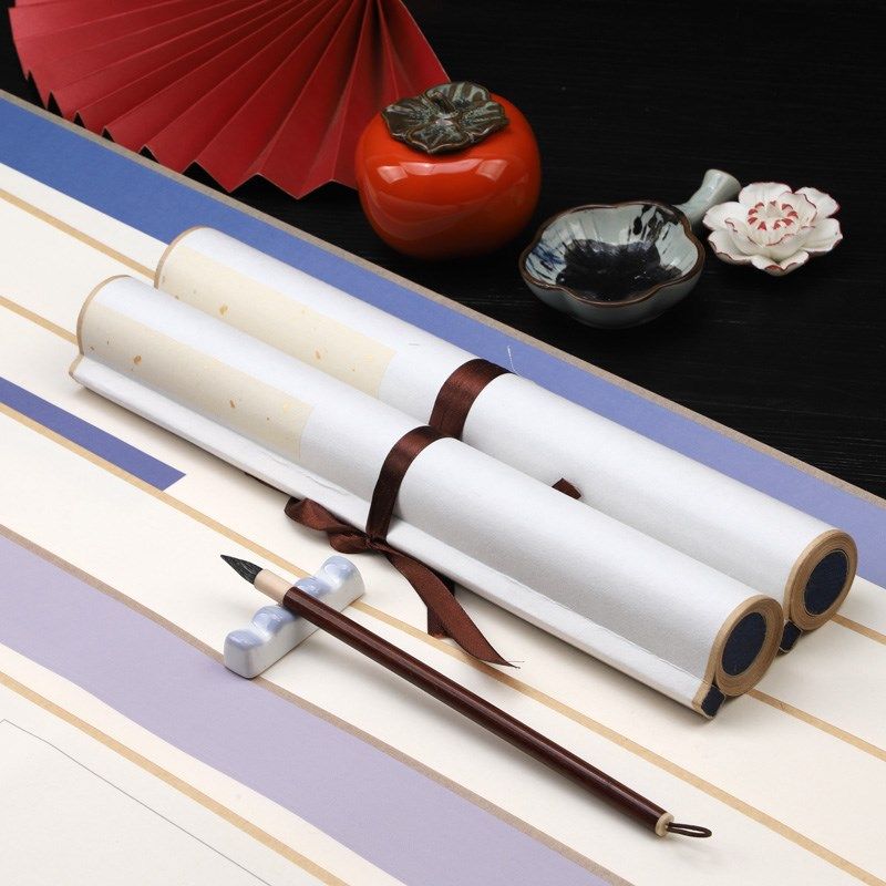 青花宣纸挂轴立轴空白卷轴半生半熟毛笔书法创作,文具电教/文化用品/商务用品,宣纸,淘宝优惠券,粉丝福利购,淘宝优惠卷