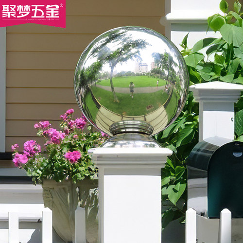 不锈钢圆球带座连体球304空心金属球1.0楼梯大门柱装修摆件装饰球