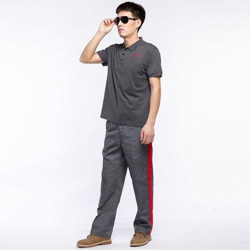 红旗汽车4s店夏季短袖工作服套装男售后汽修维修服劳保服工装定制