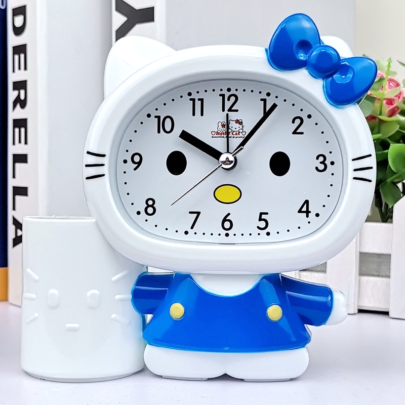 笔筒闹钟学生可爱卡通创意小闹钟床头钟个性时尚小表儿童闹钟个性